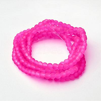 Baking Paint Transparent Glass Bead Strands X-GLAA-S031-4mm-35-1