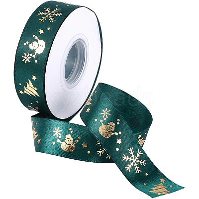 1 Roll Christmas Printed Polyester Grosgrain Ribbons OCOR-CY0002-93-1