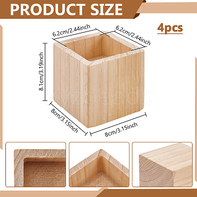 Square Wood Furniture Legs AJEW-WH0661-19A-1