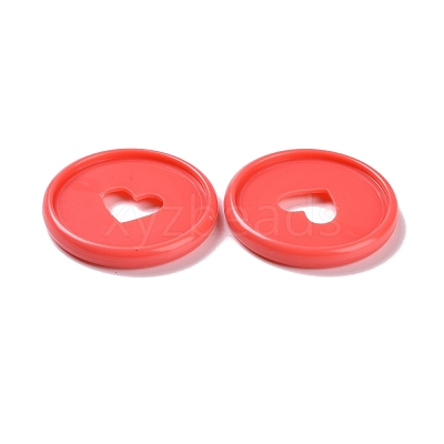 Heart Plastic Loose Leaf Ring Round Binder Discs DIY-WH0304-348B-02-1