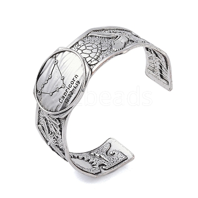 Constellation Alloy Open Cuff Bangles for Women Men LS-BJEW-C064-01AS-01-1