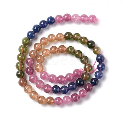 Natural White Jade Imitation Tourmaline Beads Strands G-I334-01A-1