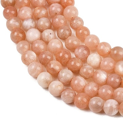Round Natural Multi-Moonstone Beads Strands G-I176-09-6mm-1