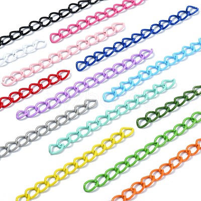 100Pcs Spray Painted Iron Curb Chain Extender CH-YW0002-02-1