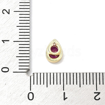 Teardrop Brass Micro Pave Cubic Zirconia Cabochons KK-P345-13G-B05-1