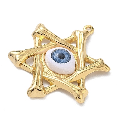 304 Stainless Steel & Resin & Glass Pendants STAS-G371-15G-04-1