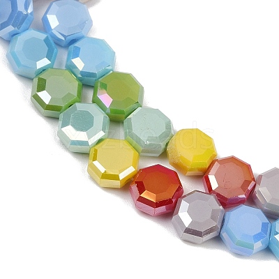 Electroplate Opaque Glass Beads Strands EGLA-G039-05A-02-1