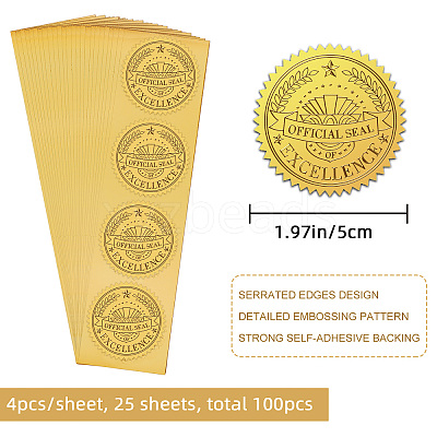 Self Adhesive Gold Foil Embossed Stickers DIY-WH0211-332-1