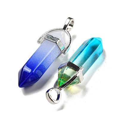 Spray Paint Glass Pendant GLAA-H029-02P-1