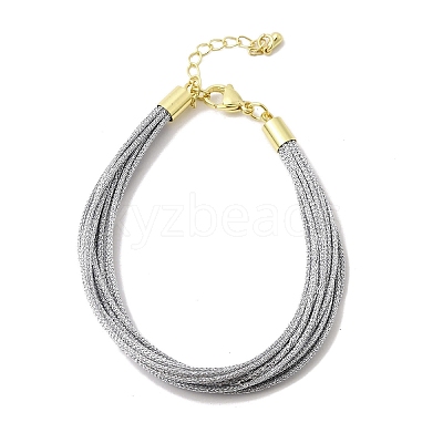 Polyester Metallic Braided Multi-strand Cord Bracelet for Bracelet Making BJEW-H642-02G-08-1
