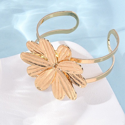 Alloy & Iron Cuff Bangles for Women BJEW-F501-01A-KCG-1
