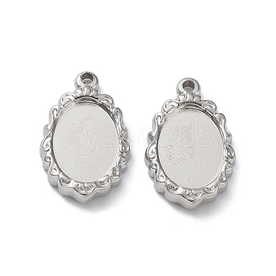 Non-Tarnish 304 Stainless Steel Pendant Cabochon Settings STAS-M323-57P-1