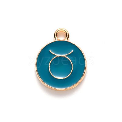 Alloy Enamel Pendants X-ENAM-S124-01B-05C-1