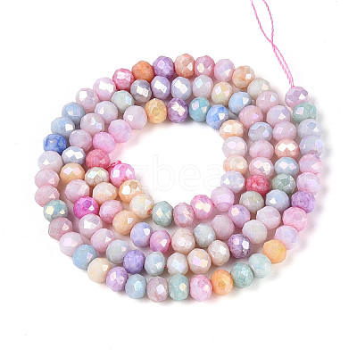 Anti-Tarnish Electroplate Rondelle Glass Beads Strands X-EGLA-T021-4mm-17-11-1