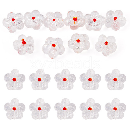 10Pcs Transparent Handmade Bumpy Lampwork Beads LAMP-TADJ0001-48F-1