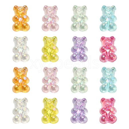 160Pcs 8 Colors Transparent Resin Beads RESI-CJ0002-42-1