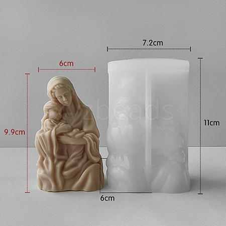 Virgin Mary Goddess Statue Candle Silicone Molds SIMO-Z004-03B-1