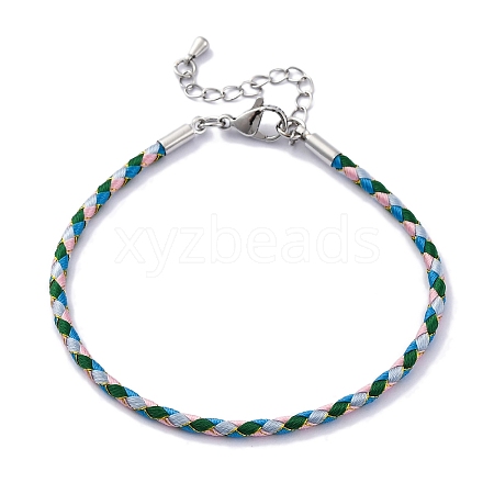 Polyester Cord Braided Bracelet Makings MAK-Z003-01P-24-1