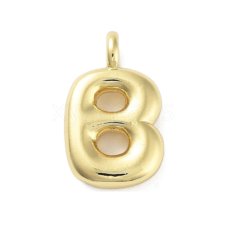 Rack Plating Brass Balloon Letter Pendants KK-C050-01G-B-1