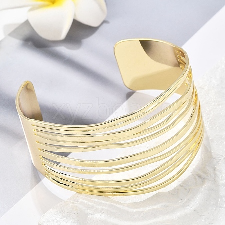 Hollow Brass Cuff Open Bangles BJEW-M060-04G-1