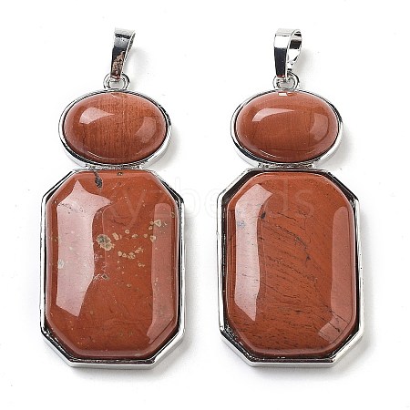 Natural Red Jasper Human Body Shaped Pendants G-P552-03P-08-1