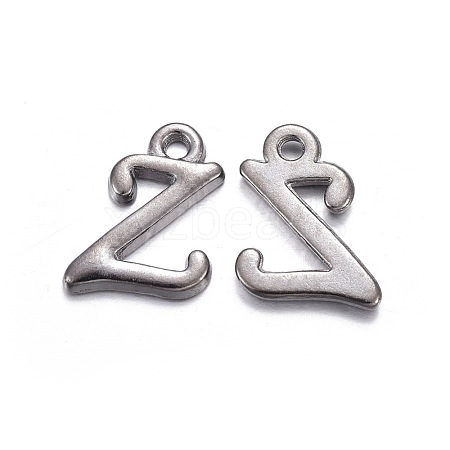 Gunmetal Plated Alloy Letter Pendants PALLOY-J718-01B-Z-1