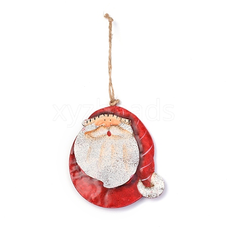 Santa Claus/Father Christmas Iron Ornaments HJEW-G013-15-1