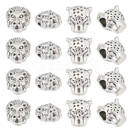 40Pcs 2 Styles Tibetan Style Alloy Beads FIND-ME0001-16-1