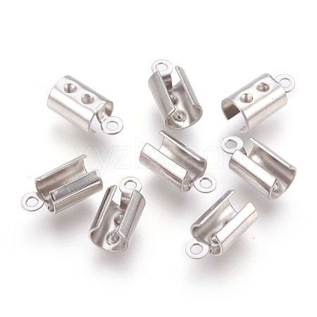Tarnish Resistant 304 Stainless Steel Folding Crimp Ends X-STAS-P207-03P-A-1