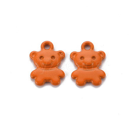 Spray Painted Alloy Charms PALLOY-Q433-034B-RS-1