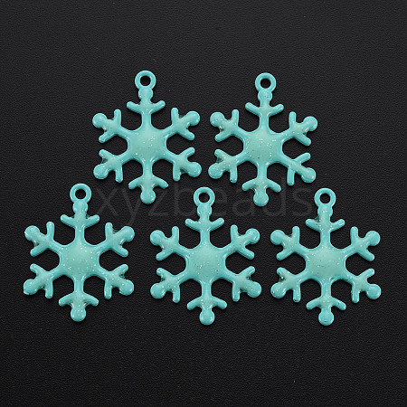 Spray Painted Alloy Enamel Pendants X-ENAM-N055-036F-NR-1