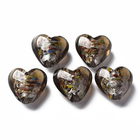 Handmade Lampwork Silver Foil Glass Beads FOIL-T005-01C-1