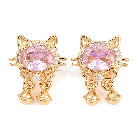 Brass Micro Pave Cubic Zirconia Beads KK-A298-13G-01-1