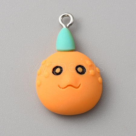 Opaque Resin Pendants RESI-WH0001-04F-1
