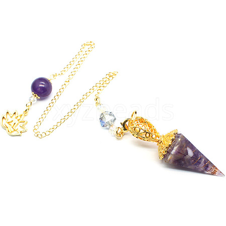 Resin Cone Dowsing Pendulum Big Pendants PW-WG1687A-06-1