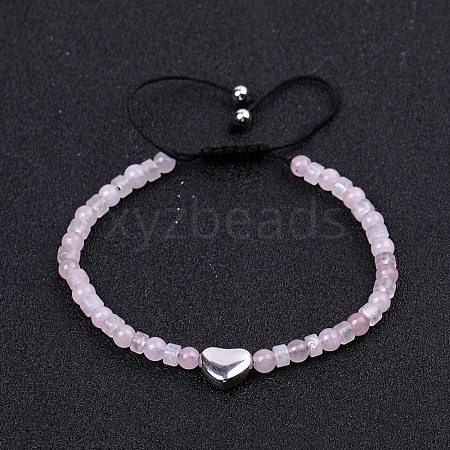 Natural Rose Quartz Braided Beaded Bracelets PW-WG7DEFA-11-1