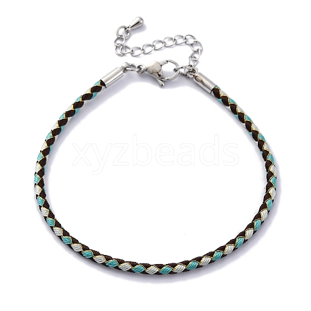 Polyester Cord Braided Bracelet Makings MAK-Z003-01P-11-1