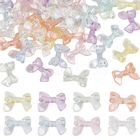 96Pcs 8 Colors Transparent AB Color Acrylic Beads TACR-GO0001-02-1