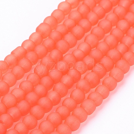 Transparent Glass Bead Strands GLAA-S031-4mm-27-1