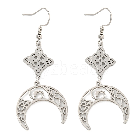 304 Stainless Steel Dangle Earrings for Women EJEW-F338-03P-1