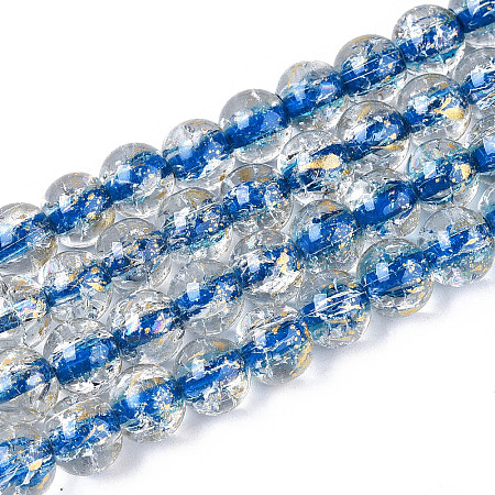 Crackle Transparent Glass Beads Strands X1-GLAA-N030-8mm-01E-1