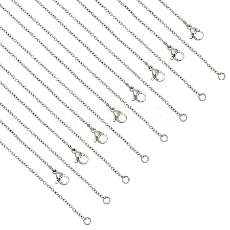  20Pcs 304 Stainless Steel Cable Chain Necklaces Set for Men Women MAK-NB0001-15P-1