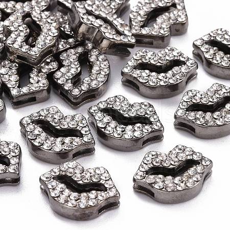 Alloy Crystal Rhinestone Slide Charms RSB475-4B-RS-1