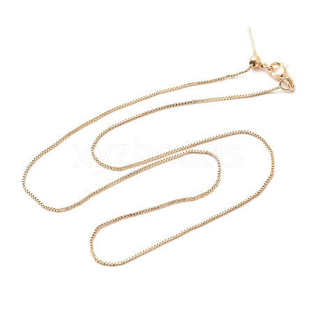 1mm Rack Plating Brass Box Chain Adjustable Slider Necklaces for Women Men MAK-L044-56LG-1