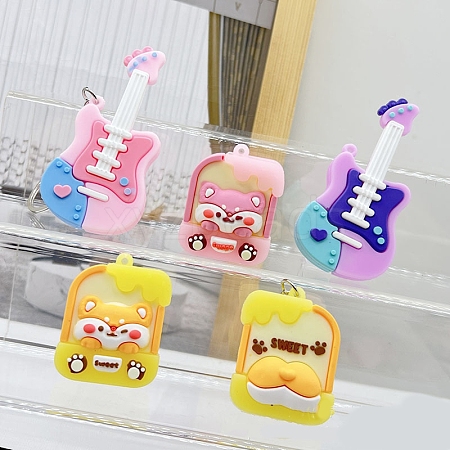 PVC Plastic Guitar Pendants PW-WG9F2F7-01-1