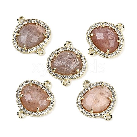 Natural Sunstone Faceted Oval Links G-B126-01G-10-1