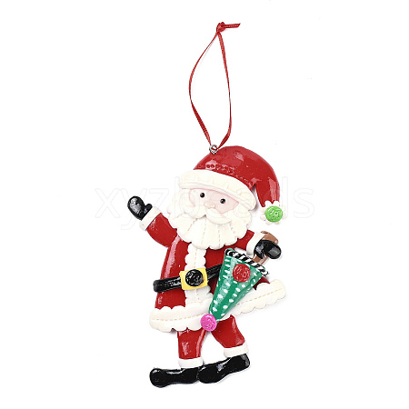 Christmas Santa Claus Handmade Polymer Clay Pendant Decorations HJEW-P017-01E-1