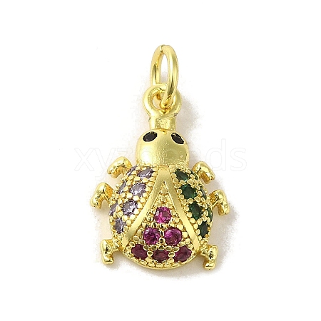 Brass Micro Pave Colorful Cubic Zirconia Charms KK-M283-26D-02-1