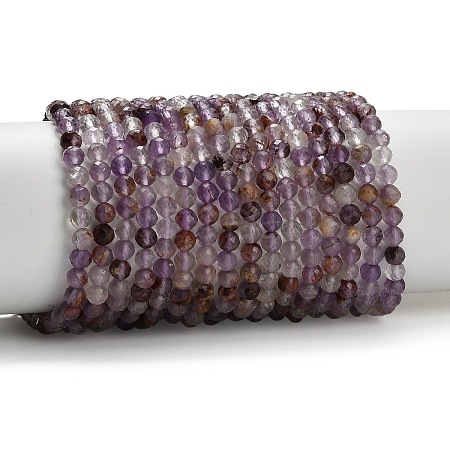 Natural Purple Phantom Quartz/Purple Lodolite Quartz Beads Strands G-L661-A01-4mm-1