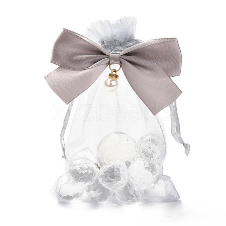 Rectangle Lace Organza Drawstring Gift Bags OP-K002-03-1